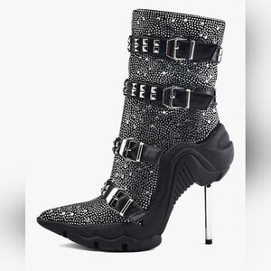 Tsrenlmln Women's Sz 11 Ankle Boots High Heel Boots for Women Stiletto Heel Boot